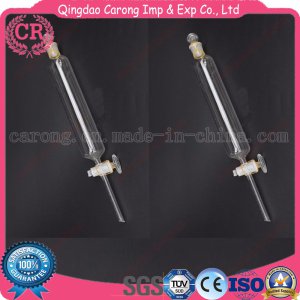 Cylindrical Shape Glass Separatory Funnel for Lab Use