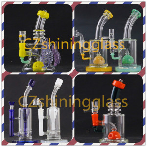 Colorful USA Decoration Glass Water Smoking Pipe with Nice Perc